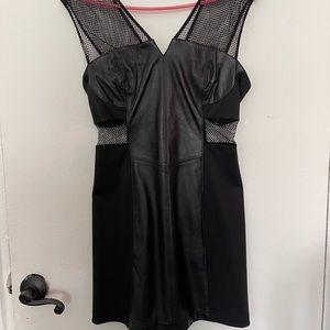 ASOS Women's Black Pu Mini dress